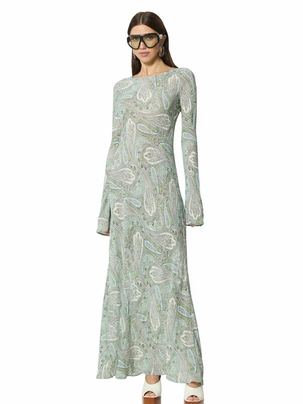 Afrm Jetta Paisley Maxi Dress in Mint Green